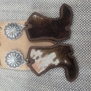 Cowboy Boot Earrings with Silver Accents